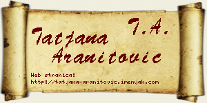 Tatjana Aranitović vizit kartica